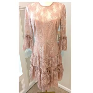 Eliza J Blush Pink Floral Lace Dress